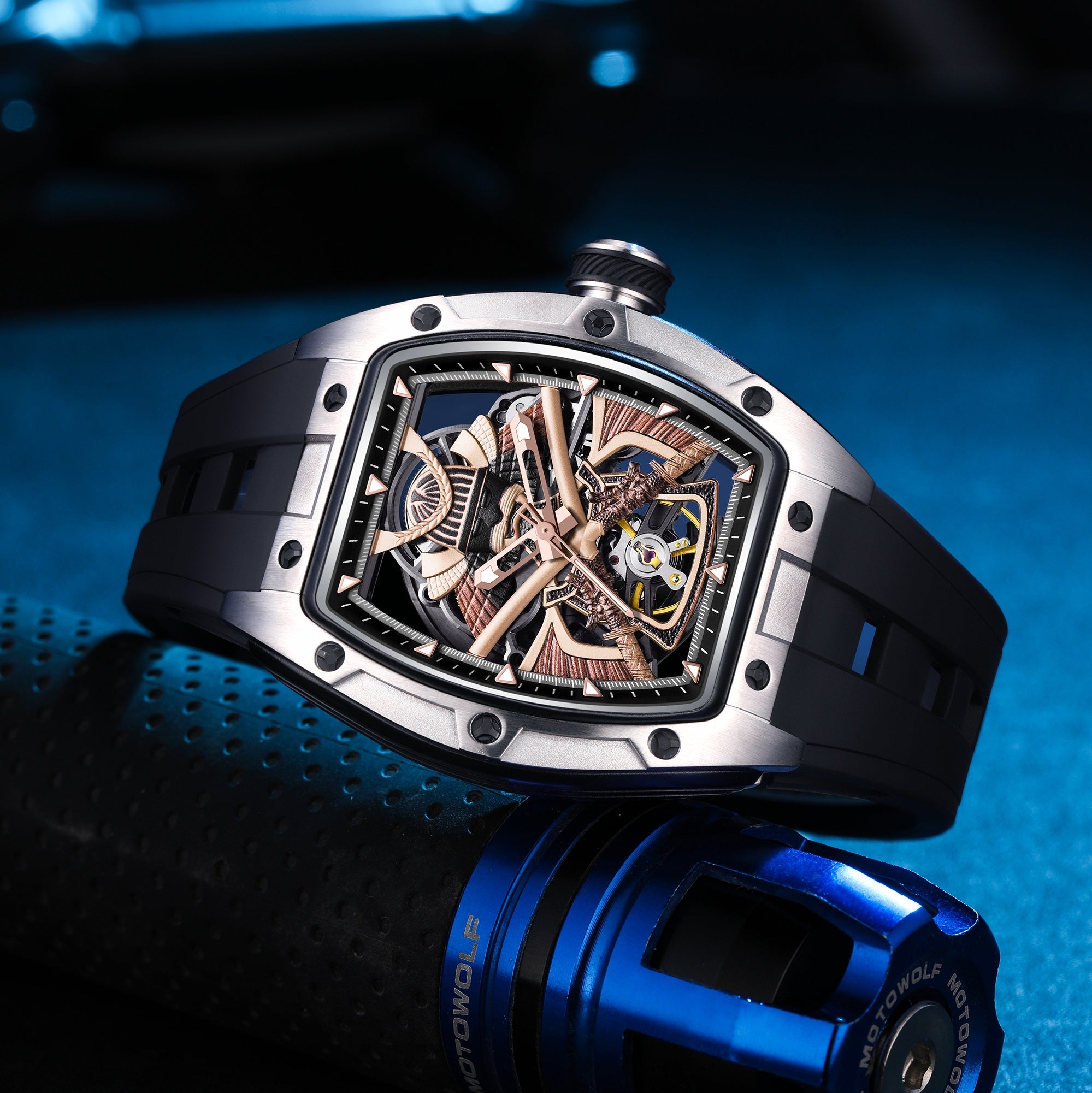 MINBER Automatic Skeleton Watch - Samurai - 9198-5 – MINBER WATCH