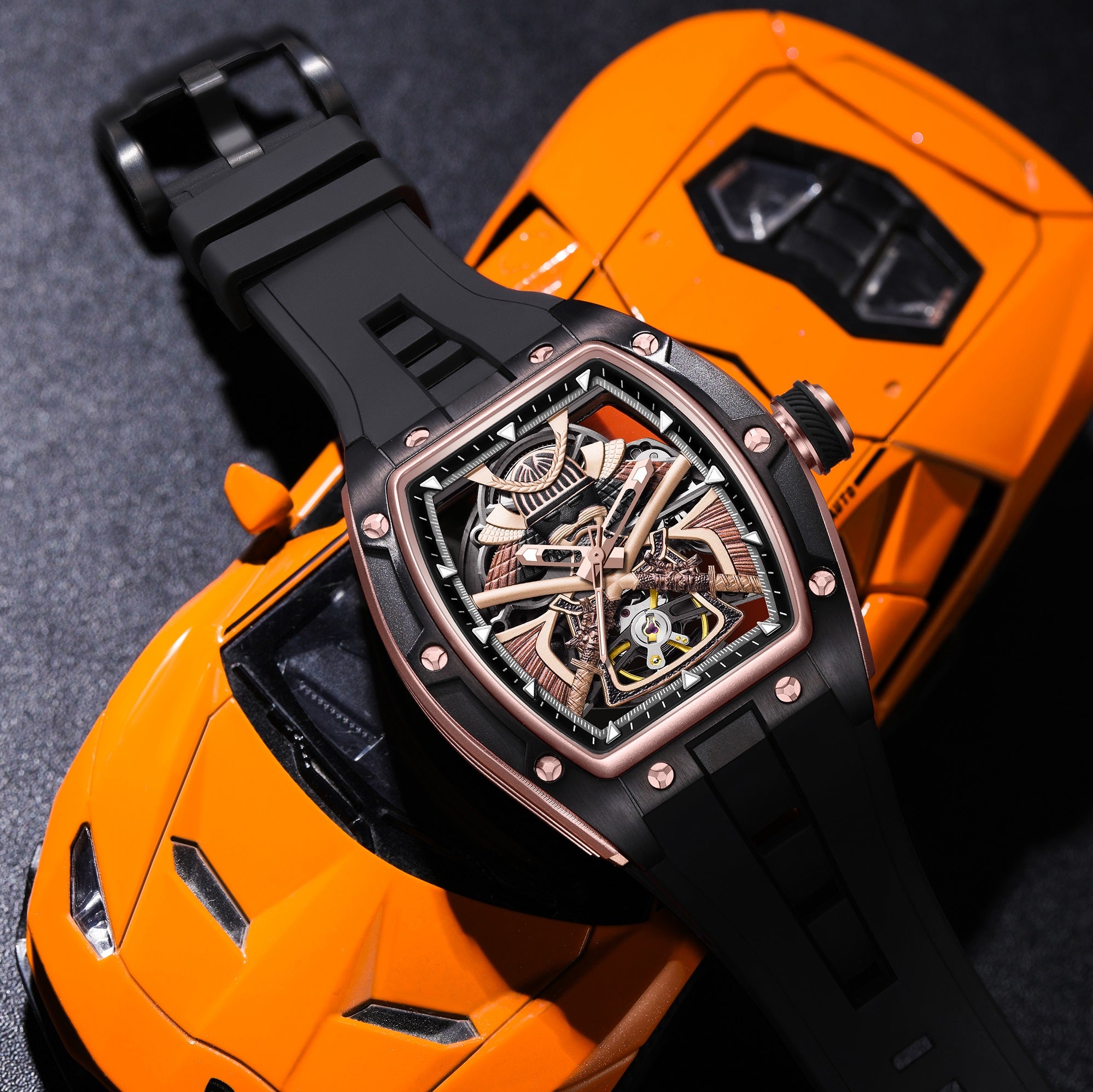 MINBER Automatic Skeleton Watch - Samurai - 9198-5 – MINBER WATCH