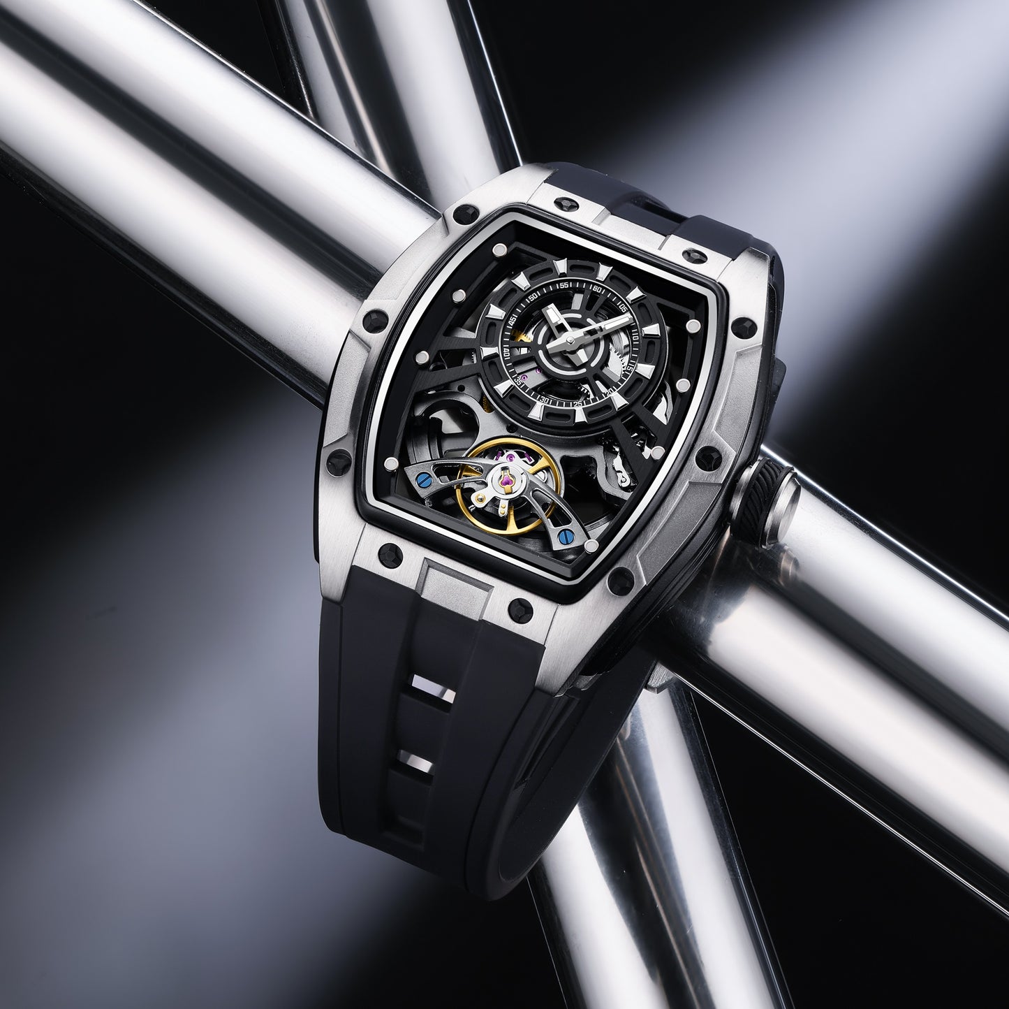 MINBER Automatic Skeleton Watch - Bold Sophistication - 9198-6