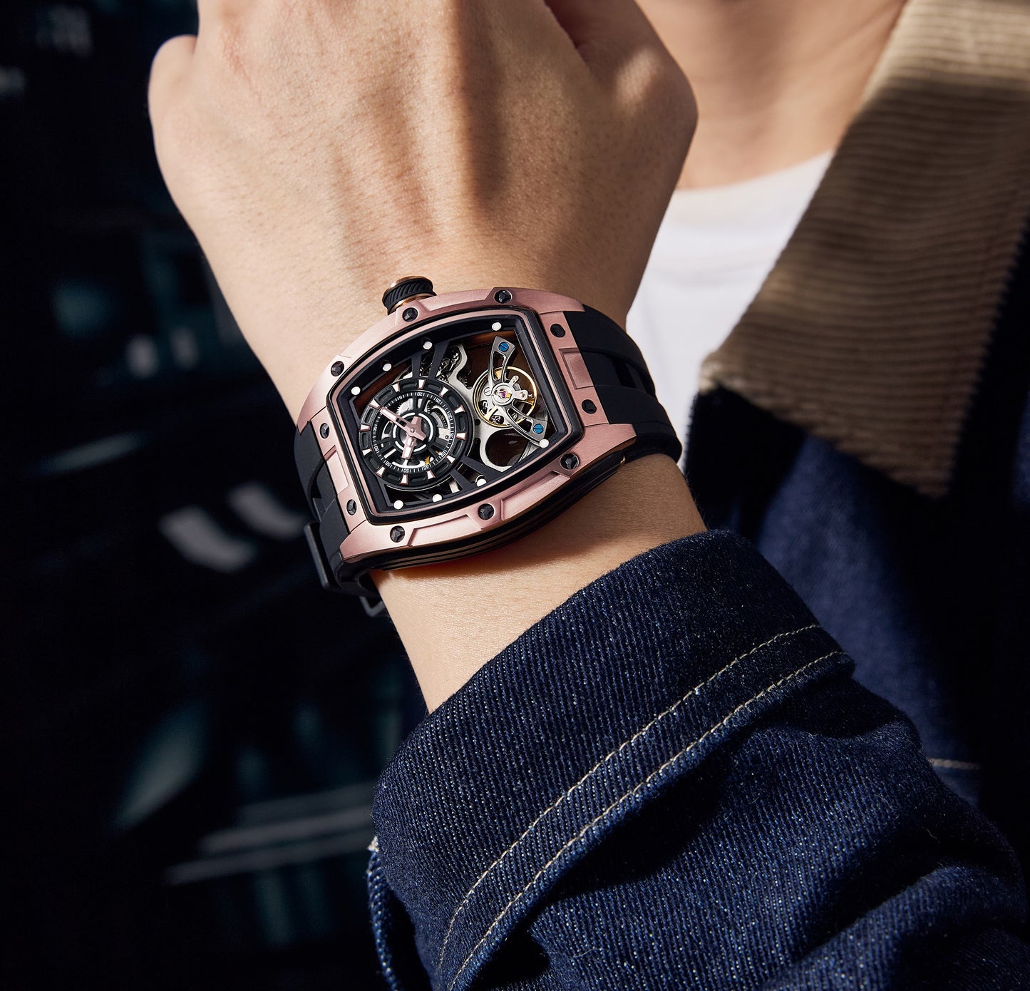 MINBER Automatic Skeleton Watch - Bold Sophistication - 9198-6