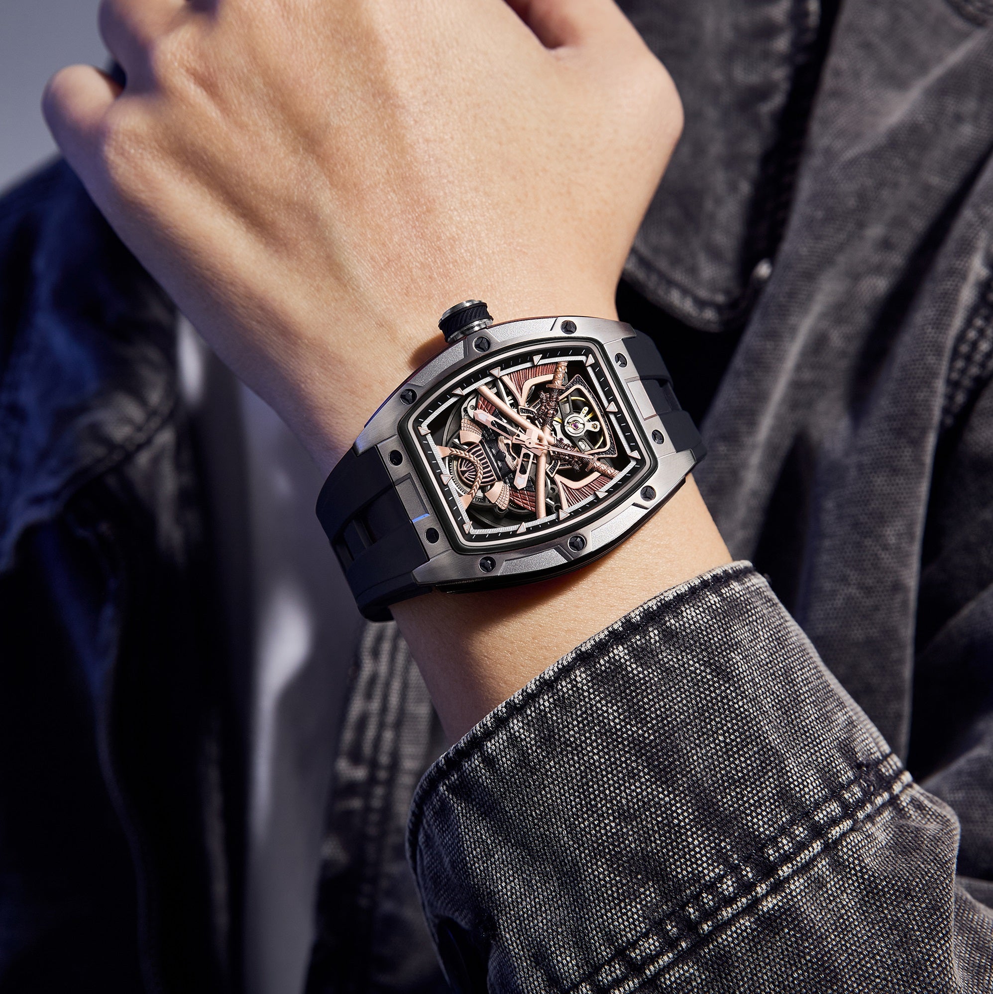 MINBER Automatic Skeleton Watch - Samurai - 9198-5 – MINBER WATCH