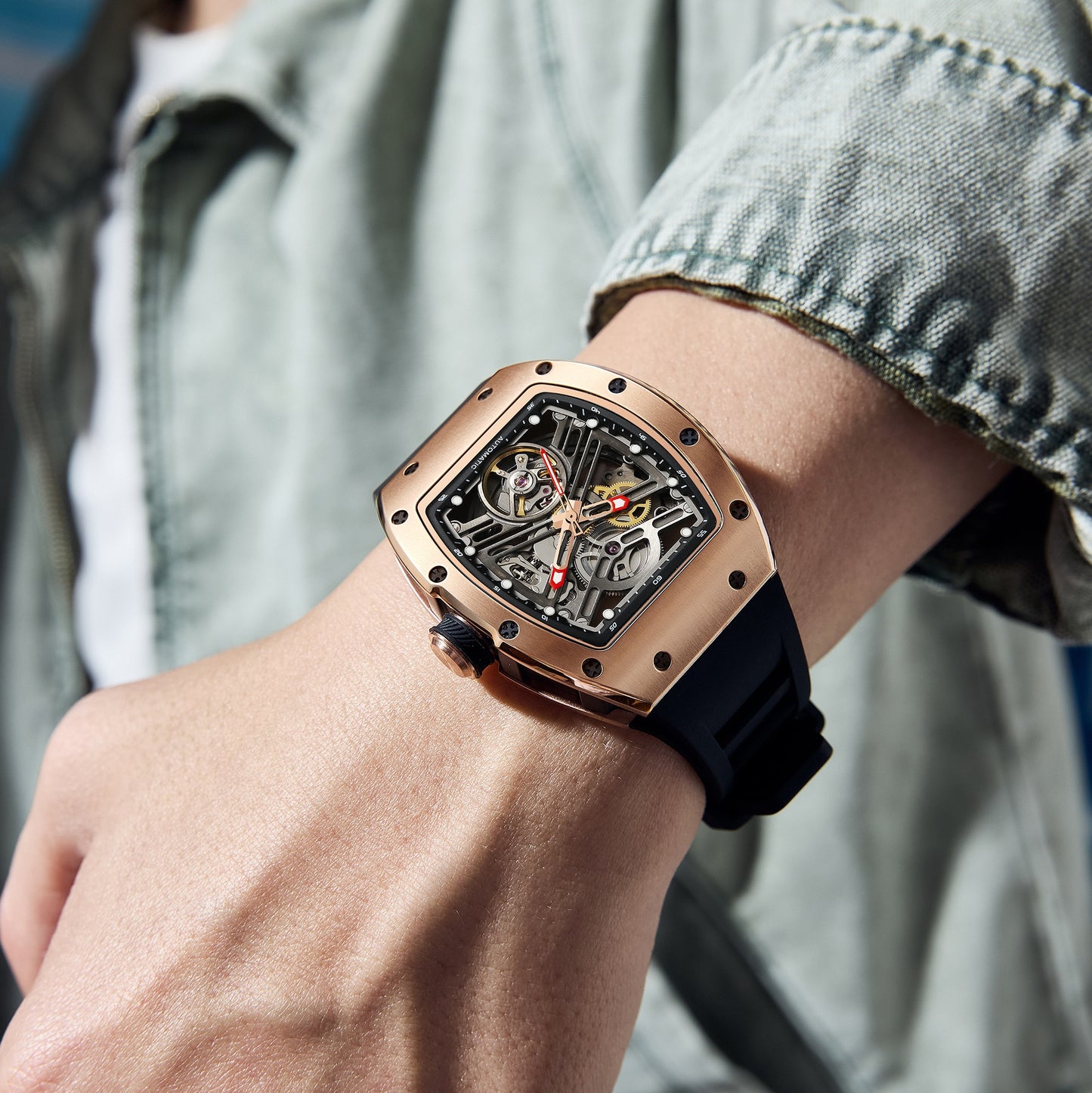 MINBER Automatic Skeleton Watch - Memento Automaton - 9190-13