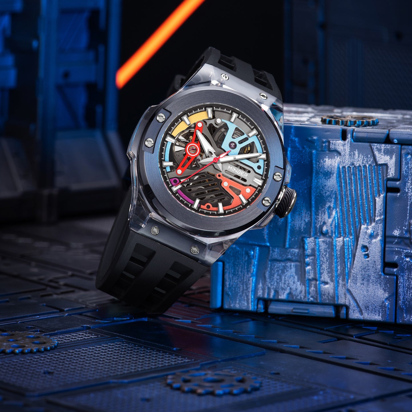 Minber Skeleton Automatic Watch - 9018