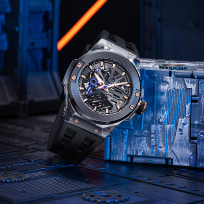 Minber Skeleton Automatic Watch - 9018