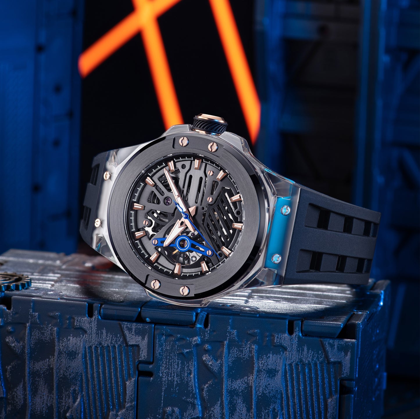 Minber Skeleton Automatic Watch - 9018