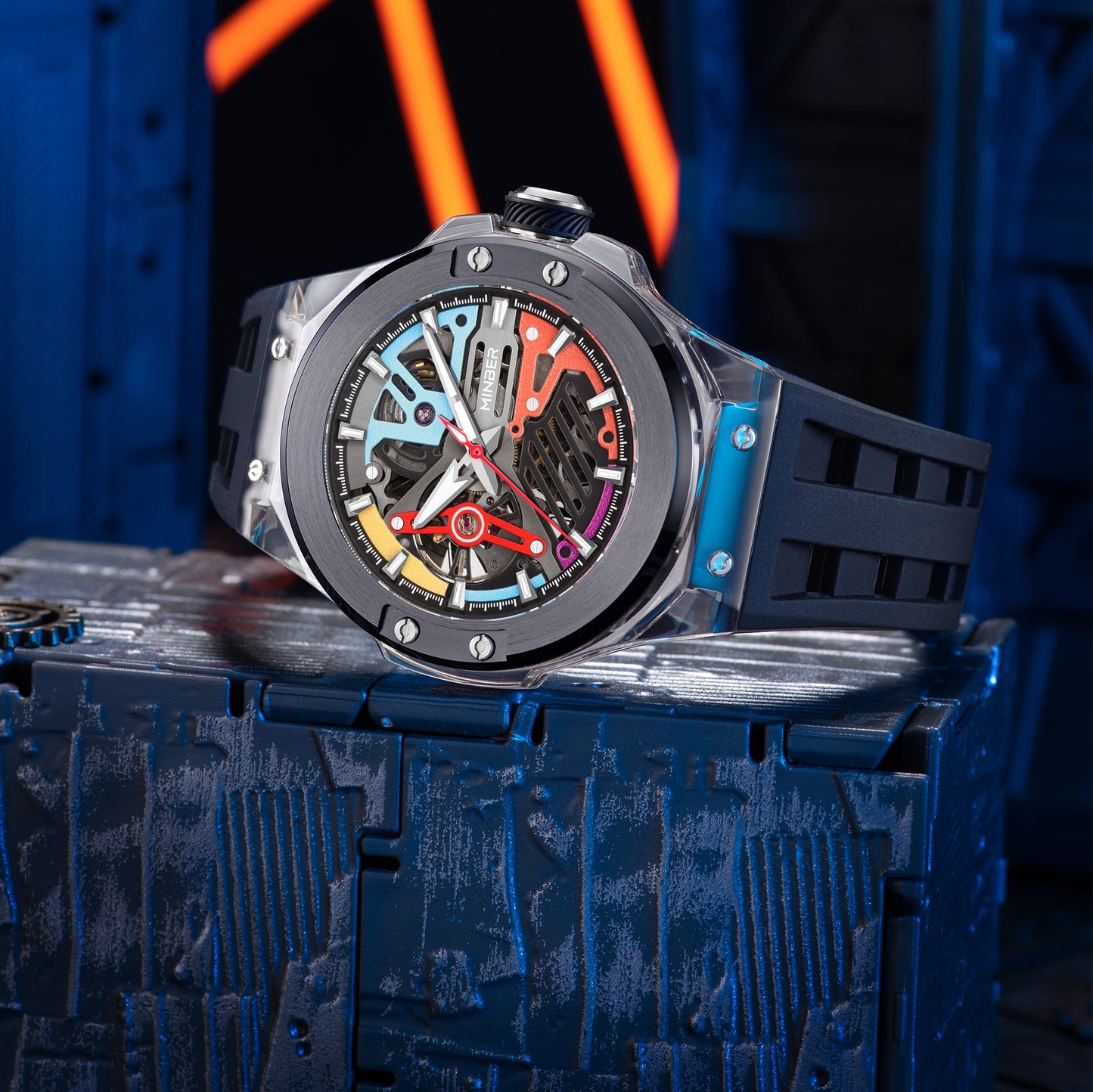 Minber Skeleton Automatic Watch - 9018