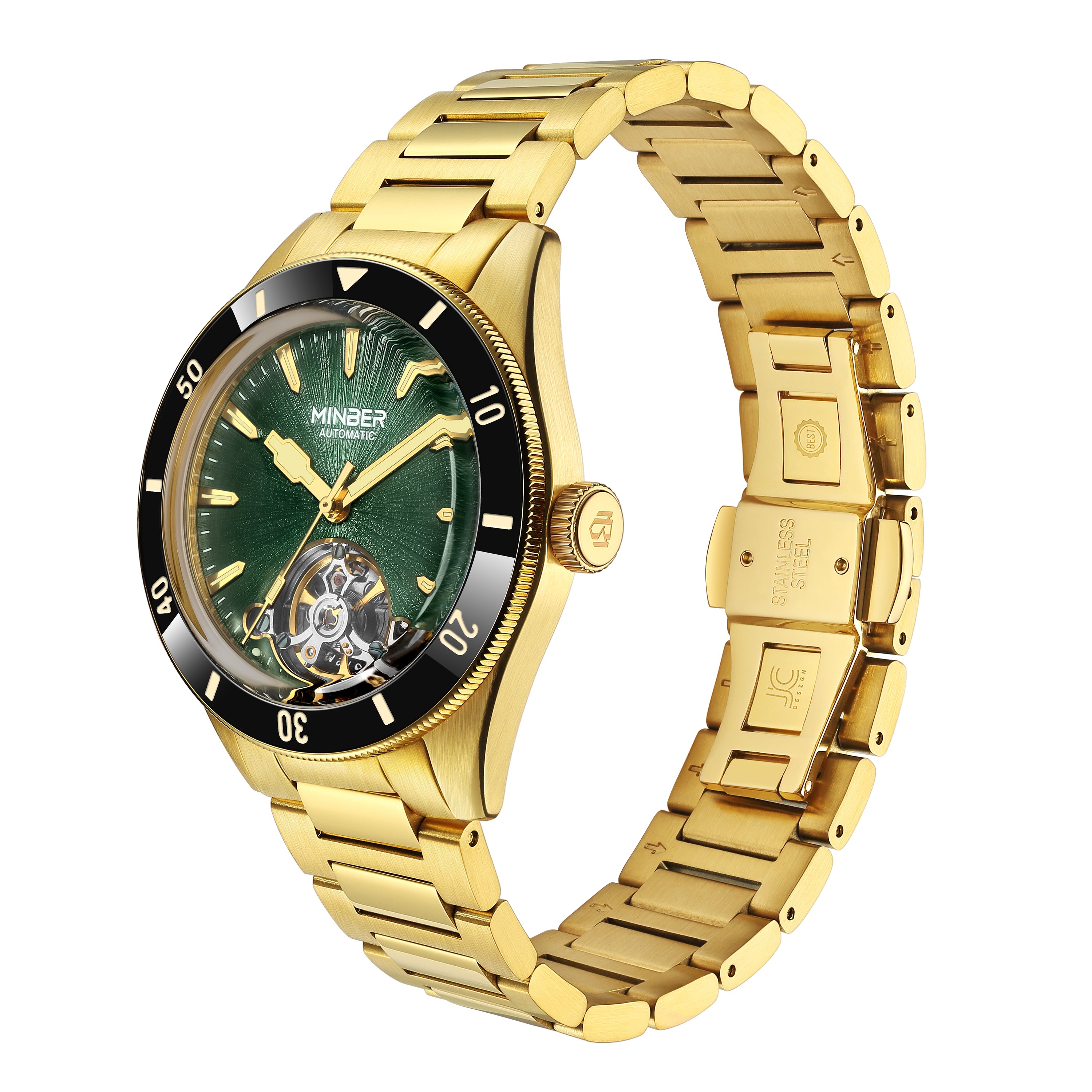 MINBER Skeleton Automatic Watch, 46mm Dial with Luminous Hands, Self Winding Watch, 3 ATM Waterproof, Stainless Steel＆TR90 Plastic Dial, M 並行輸入品 MINBER Skeleton Automatic Watch, Self Winding Watch, 43mm Dial